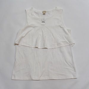 J.Crew Factory White Sleeveless Blouse Size M